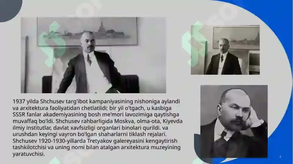 Rus arxitektori  Aleksey Viktorovich Shusevning O’zbekistondagi ijodiy faoliyati 4