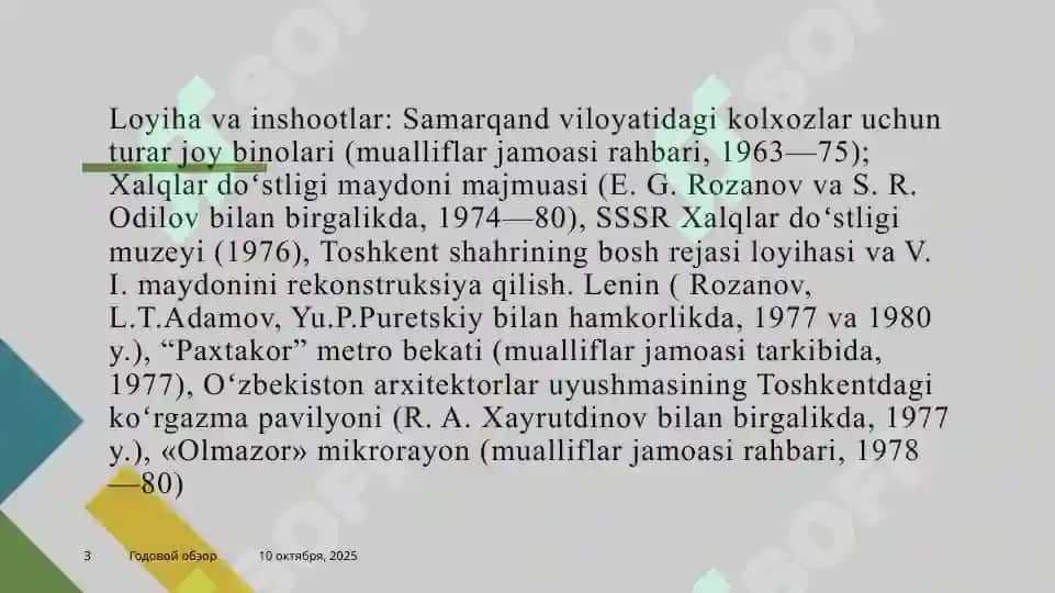 O’ZBEKISTONDA XIZMAT KO’RSATGAN FARXOD YUSUBAEVICH TURSUNOVNING HAYOTI VA IJODI 3