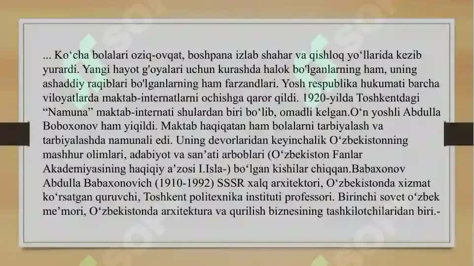 O’zbSSRda xizmat ko’rsatgan arxitektor Ilya Aronovich Merport hayoti va ijodi. 4