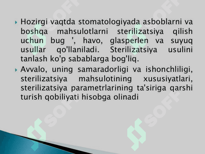 Terapevtik stamatologiyada aseptika va antiseptika 7