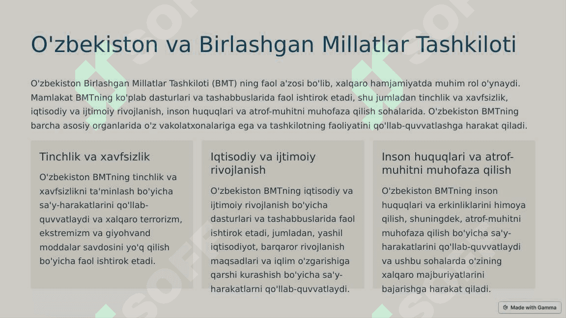 Oʻzbekistonning xalqaro aloqalari 2