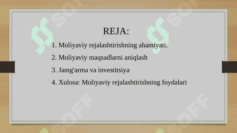 Inson hayotida moliyaviy rejalashtirish 2
