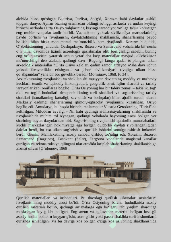 Oʻzbekistonda arxitektura genezisi tarixi va tarqqiyoti 2