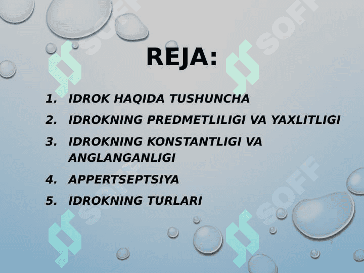 IDROK TURLARI VA KLASSIFIKATSIYASI 2