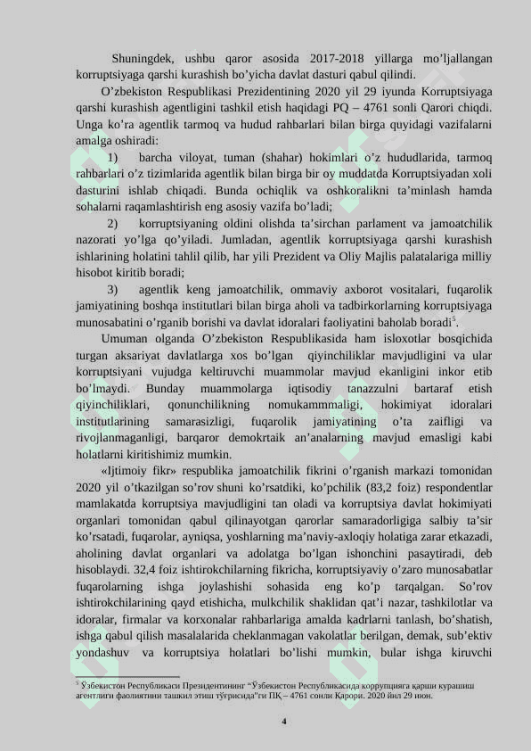 O‘ZBEKISTONDA KORRUPSIYAGA QARSHI KURASHNING IJTIMOIY, GOYAVIY ASOSLARI 4