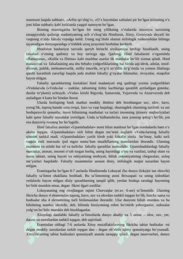 Falsafiy tafakkur taraqqiyoti bosqichlari: Sharq falsafasi 2
