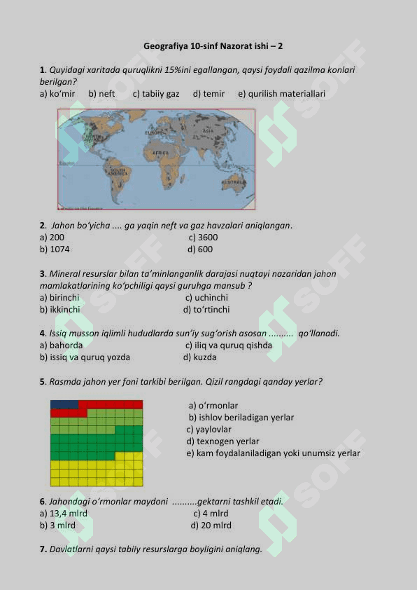 10-SINF GEOGRAFIYA NAZORAT ISHI TO'PLAMI 4