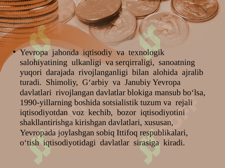 Yevropa  mamlakatlarining  iqtisodiyoti 2