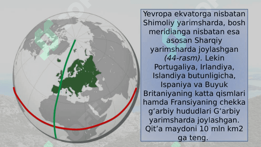 Yevropaning geografik o‘rni,  chegaralari va siyosiy xaritasi 5