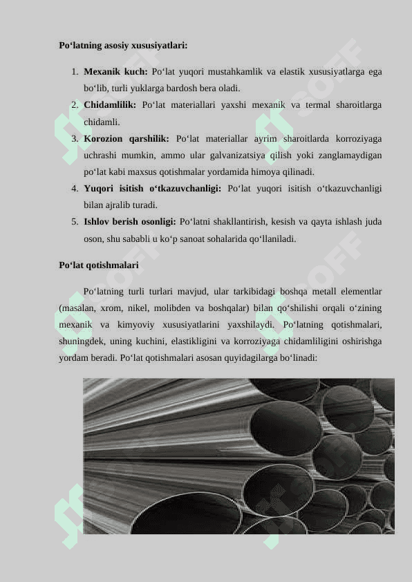Metal materiallar va ularning qo'llanilishi 3