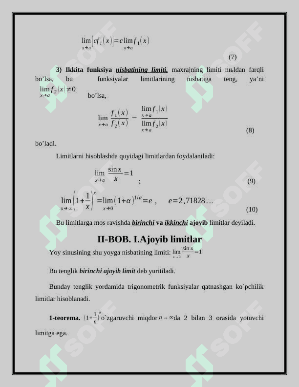 Funksiyaning limiti haqida tushuncha 6