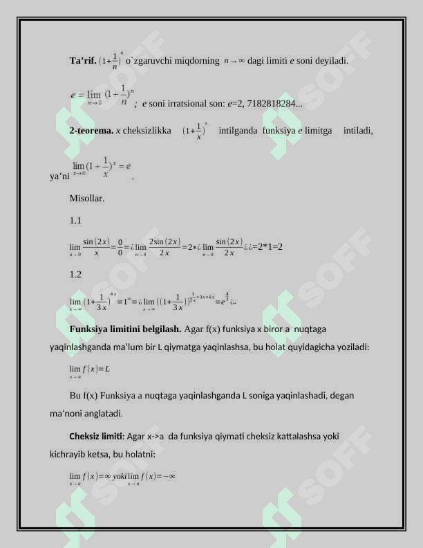 Funksiyaning limiti haqida tushuncha 7