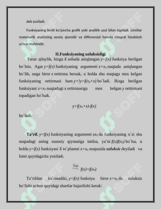 Funksiyaning limiti haqida tushuncha 8