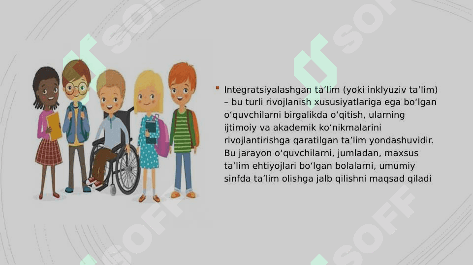 Integratsiyalashgan ta’limni amaliyotga tadbiq etish bo‘yicha turli guruhlarga mansub respondentlarning fikrlarini aniqlashga qaratilgan sotsiologik tadqiqotlar 3