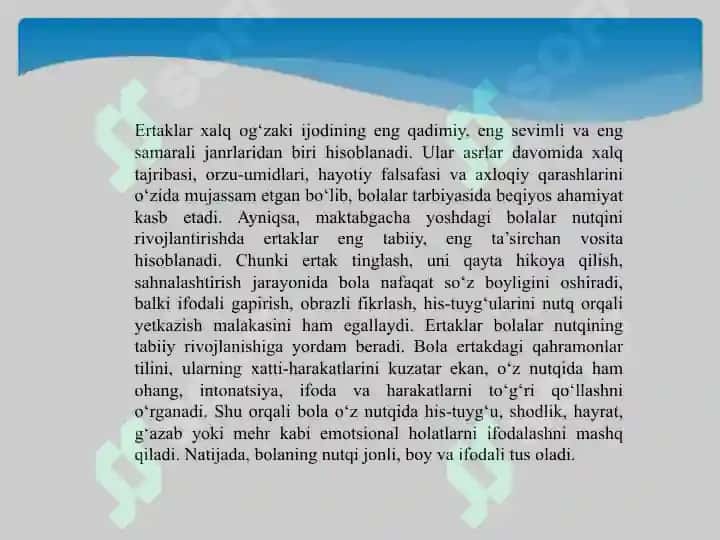 Ertak sahnalashtirish orqali nutqdagi ifodaviylikni rivojlantirish 4