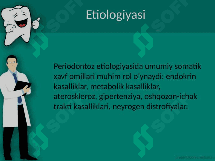 Parodontoz kelib chiqishi.Klinikasi. 3