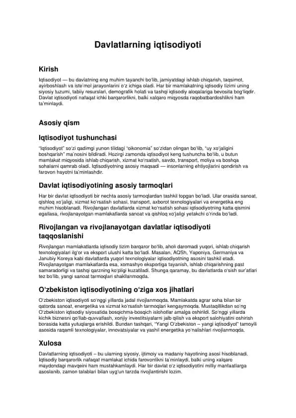 pdf Davlatlarning iqtisodiyoti
