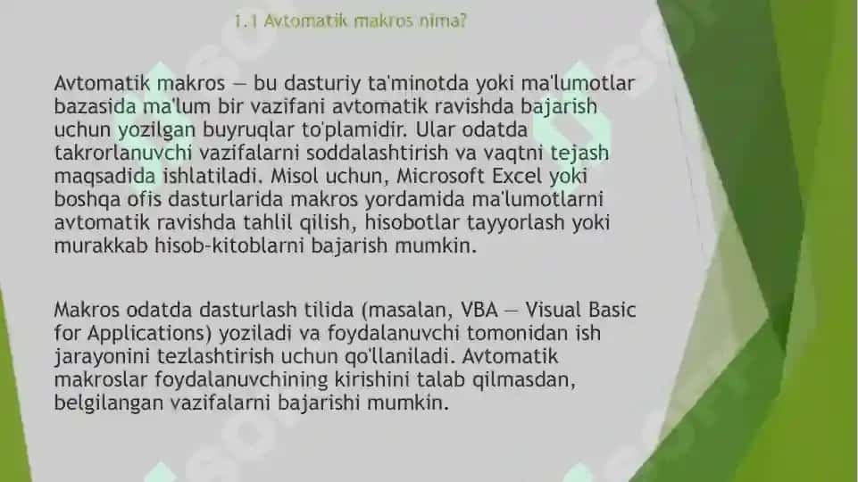 Avtomatik tarzda bajariluvchi makroslar 3