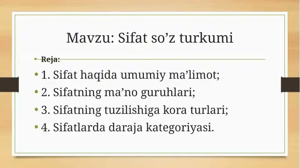 Sifat so'z turkumi