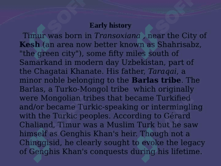 AMIR TIMURThe Timurid’s dynasty 5