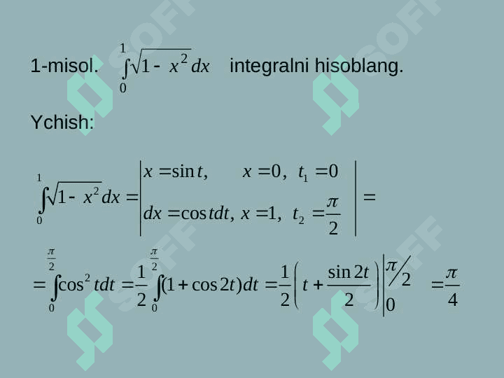 Aniq integralni hisoblash 5