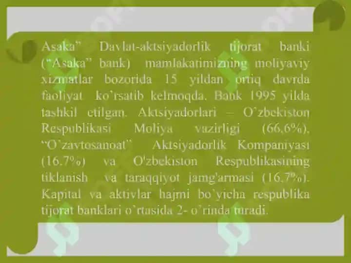 Asaka bank tizimi 3