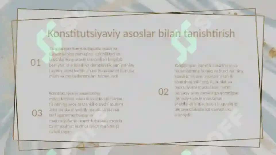 Oʼzbekiston Respublikasi Konstitutsiyasi taqdimoti 3