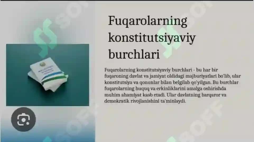 Oʼzbekiston Respublikasi Konstitutsiyasi taqdimoti 4