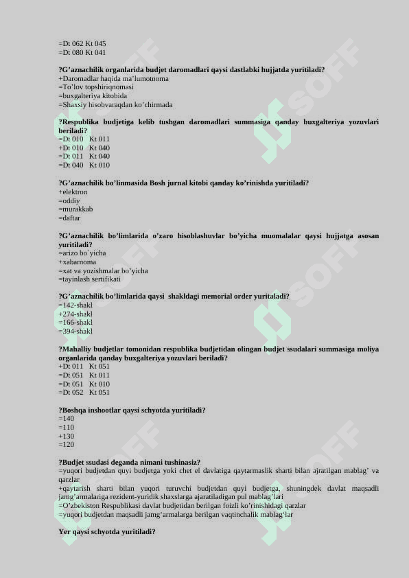 Byudjet test savollari javoblari bilan yakuniy 7
