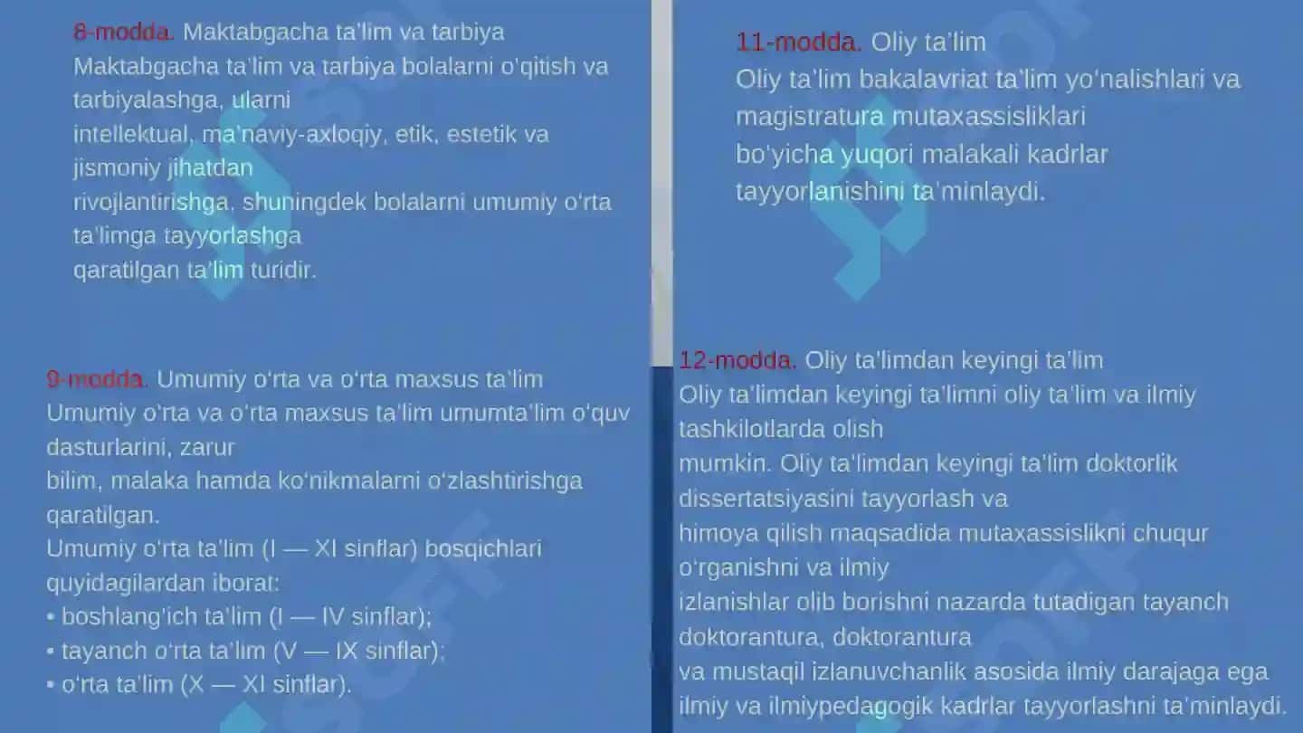 O‘ZBEKISTON RESPUBLIKASIDA TA’LIM TIZIMINI RIVOJLANTIRISHNING KONSEPTUAL ASOSLARI 3