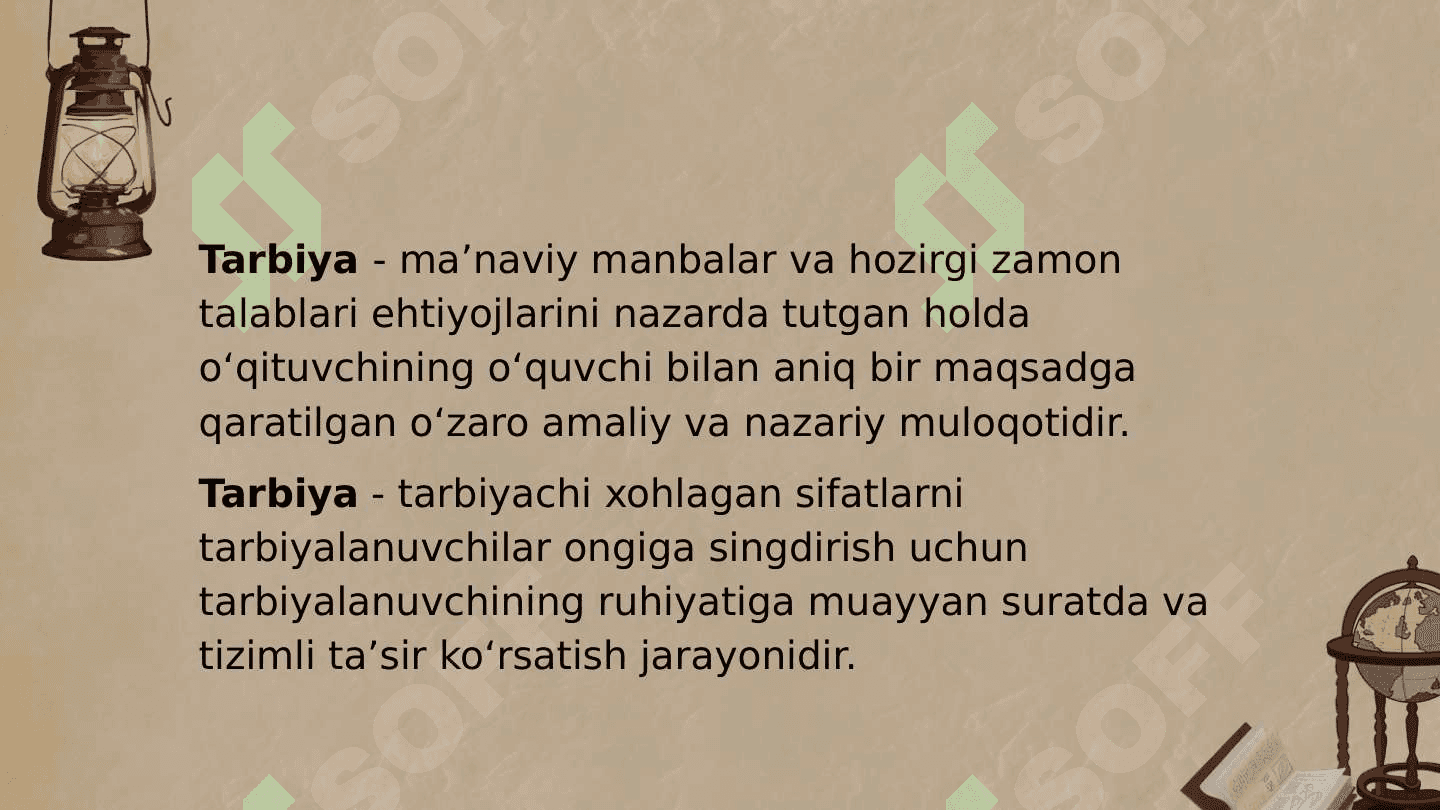 Pedagogik jarayonda tarbiyaning mazmuni 5