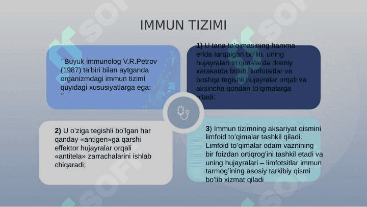 Immun tizimning shakllanishi va yoshga qarab o‘zgarishi. 8