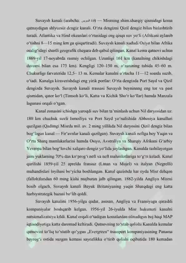SUVAYSH KANALI QURILISHI 2