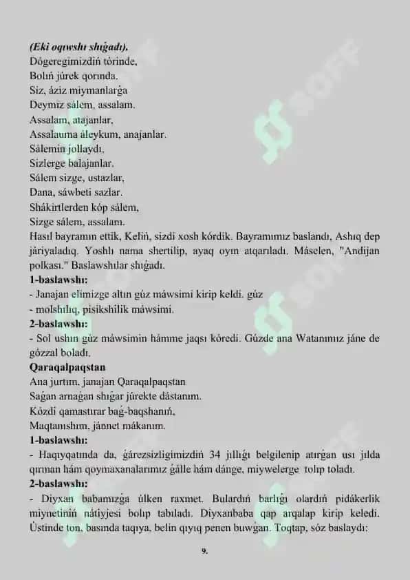 Zùraat bayramina scenariy 3