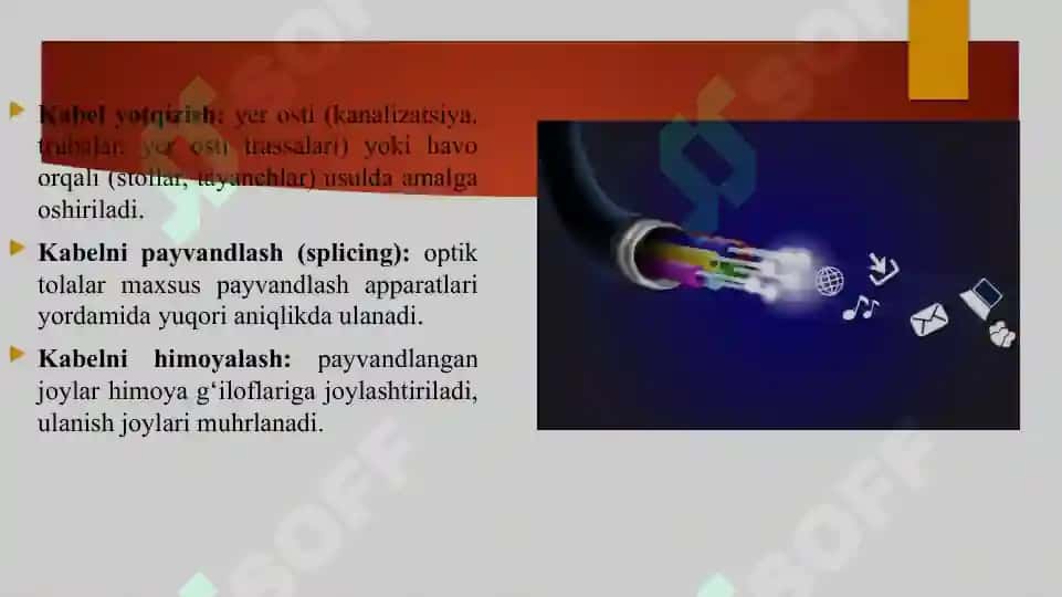 Optik aloqa liniyalarini qurilish, montaj va o’lchov qurilmalari va vositalari bilan tanishish 4