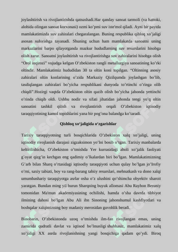 Mustaqillik yillarida qishloq xo‘jaligi va sanoat sohasidagi o‘zgarishlar 5
