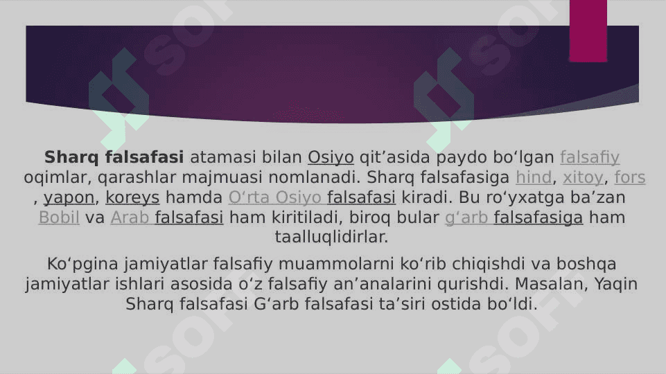 SHARQ FALSAFASI 3