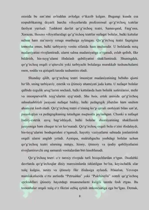 Ertak asosida qo'g'irchoq sahnalashtirish. 8
