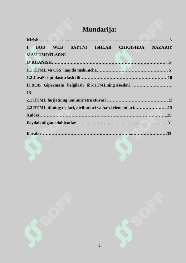 HTML VA CSS WEB -SAYTLARNI TASHKIL ETISH UCHUN ASOSIY TIL 2