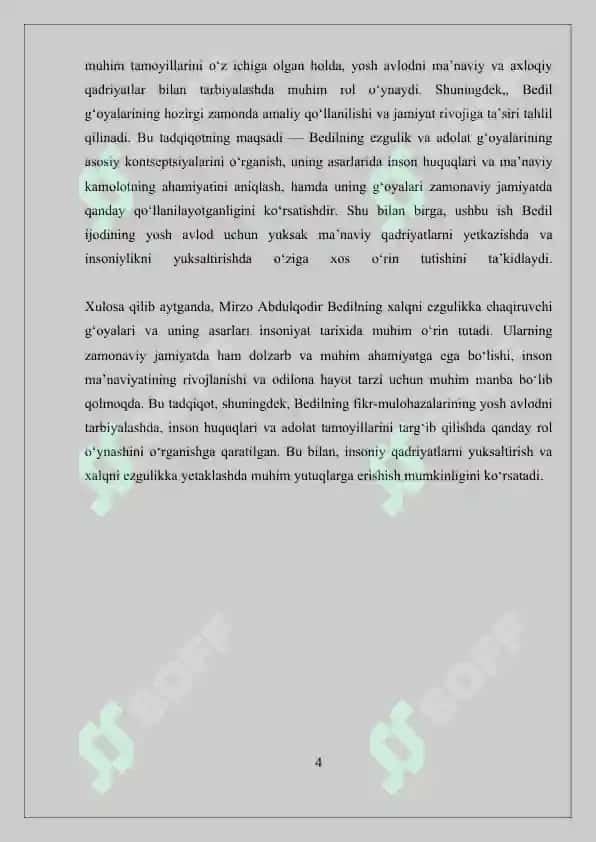 MIRZO ABDULQODIR BEDIL XALQNI EZGULIKKA CHORLOVCHI GʻOYALARI HAQIDA 4
