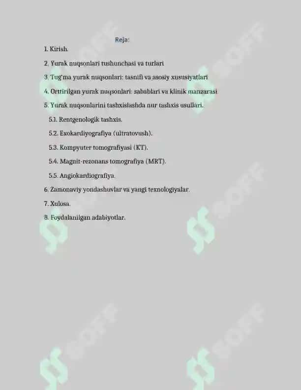Orttirilgan va tug'ma yurak nuqsonlarini nur  tashxis usullari 2