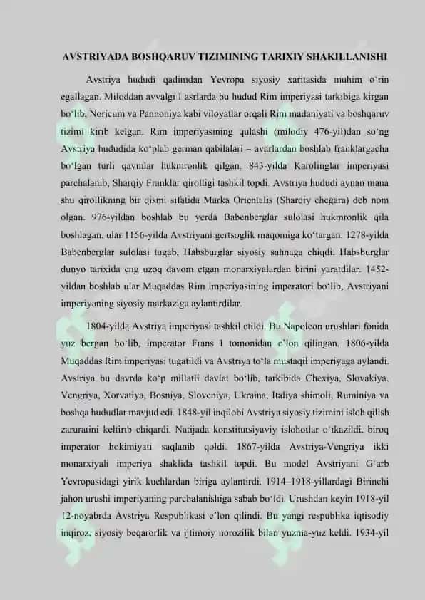 AVSTRIYA DAVLATINING BOSHQARUV TIZIMI VA SIYOSIY STRUKTURALARI 4