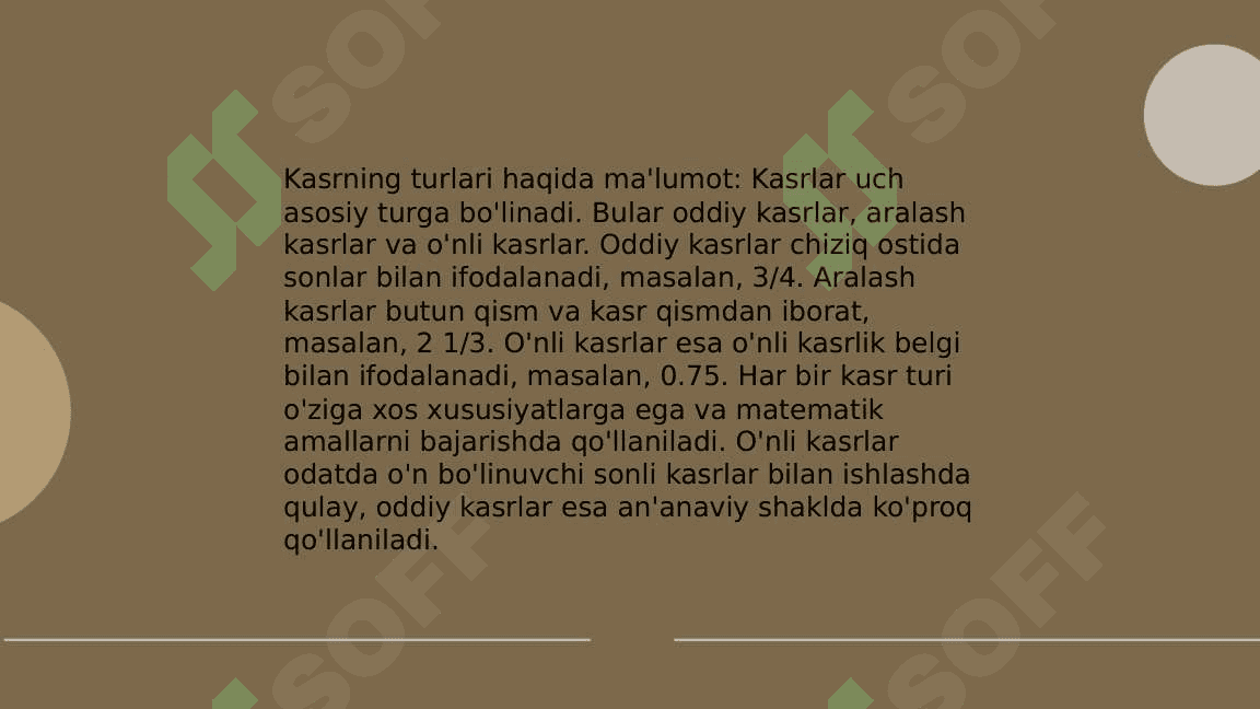 Dastlabki kasr tushunchalari va ularni tarixi bilan tanishish 4