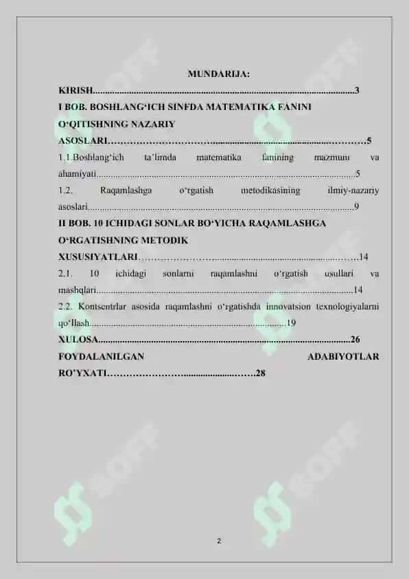 Kontsentrlar ( 10 ichidagi sonlar ) boʻyicha raqamlashga oʻrgatish metodikasi 2