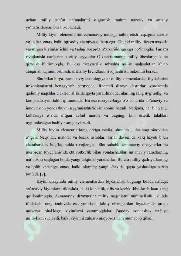 Kiyim dizaynida milliy elementlardan foydalanish maqola 4