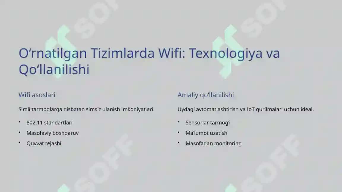 O'rnatilgan Tizimlarda Tarmoqlar 3