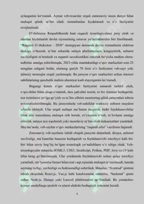 “Ahmad School” o‘quv markazining internet sahifasini ishlab chiqish 3