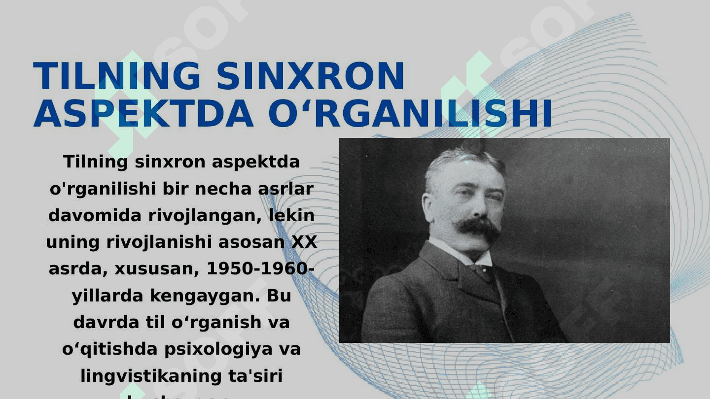 Tilning sinxron aspektda o'rganilishi. Til strukturasi 3
