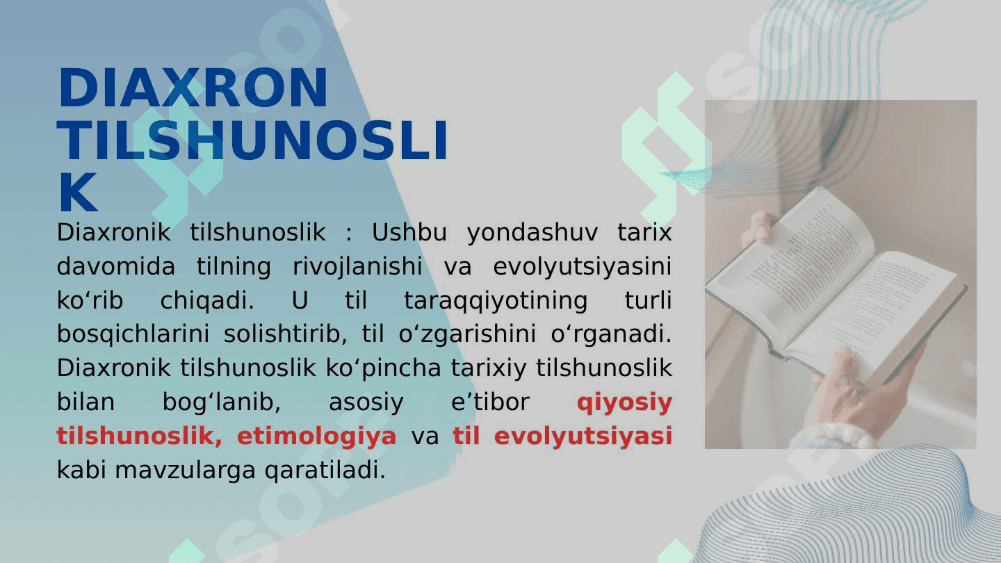 Tilning sinxron aspektda o'rganilishi. Til strukturasi 7