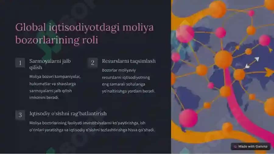 Jahon moliya bozori va uning rivojlanish xususiyatlari 2